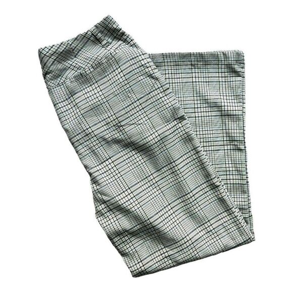 Juniors Womens SO Ivory Plaid Wide Leg Pleated Soft Spun Dress Pants - Sz 17 - Picture 5 of 5
